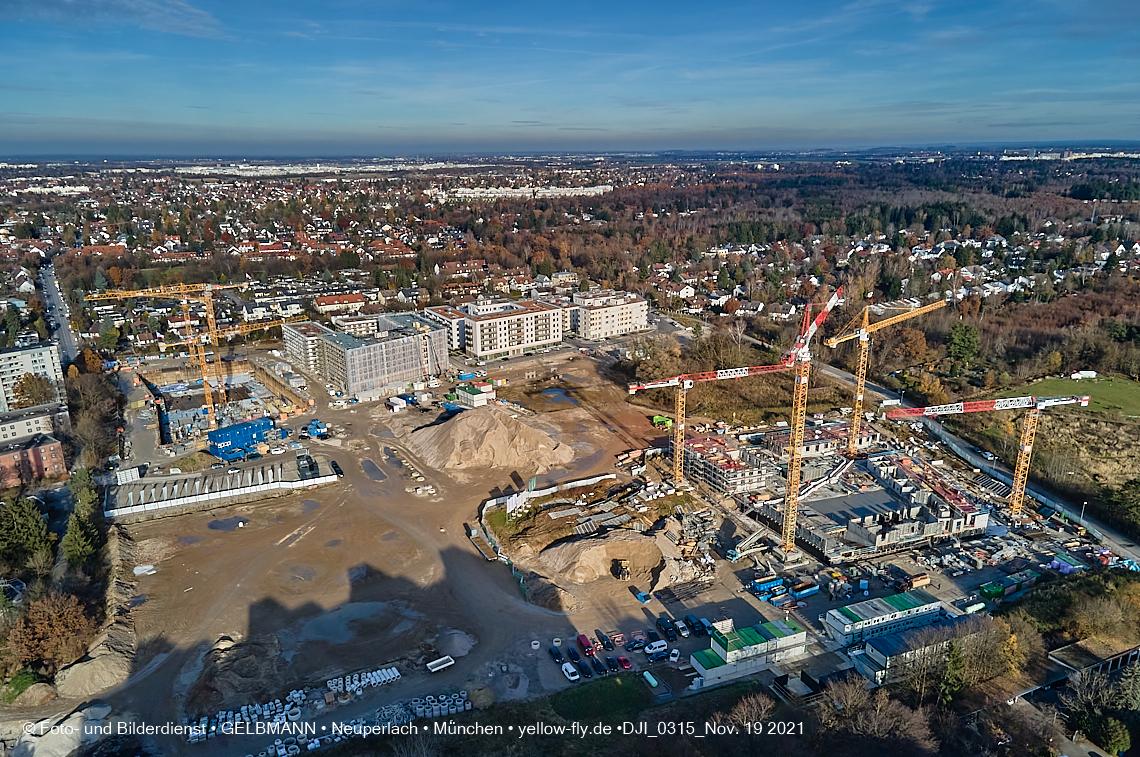 19.11.2021 - Luftbilder von der Baustelle Alexisquartier und Pandion Verde in Neuperlach